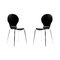 Lot de 2 chaises design empilables noires NEW ABIGAIL