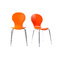 Lot de 2 chaises design empilables oranges NEW ABIGAIL
