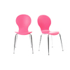 Lot de 2 chaises design empilables roses NEW ABIGAIL