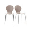 Lot de 2 chaises design empilables taupes NEW ABIGAIL