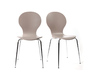 Lot de 2 chaises design empilables taupes NEW ABIGAIL