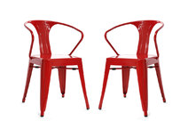 Lot de 2 chaises design industriel rouges FACTORY