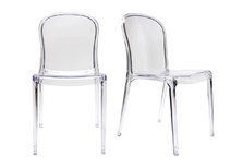 Lot de 2 chaises design transparentes polycarbonate THALYSSE 