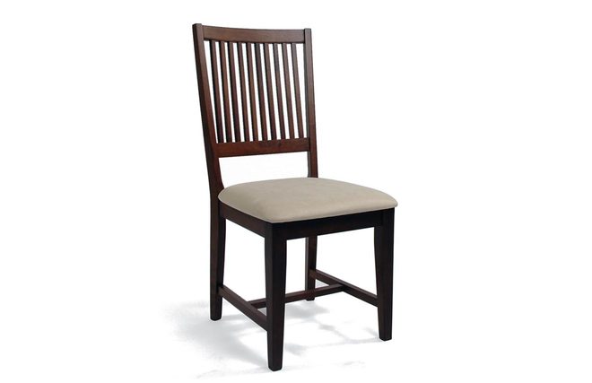 Lot de 2 chaises OHANNA ch&ecirc;ne malaisien cuisine/salle &agrave; manger - coloris chocolat