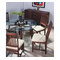 Lot de 2 chaises OHANNA ch&ecirc;ne malaisien cuisine/salle &agrave; manger - coloris chocolat