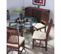 Lot de 2 chaises OHANNA ch&ecirc;ne malaisien cuisine/salle &agrave; manger - coloris chocolat