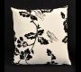Lot de 2 coussins avec fleurs blanc et noir FRESH