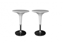 Lot de 2 tables de bar blanches JOHN