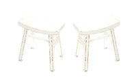Lot de 2 tabourets baroques blancs ETALON
