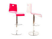 Lot de 2 tabourets bicolores roses et blancs SATURNE carr&eacute; 