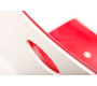 Lot de 2 tabourets bicolores rouges et blancs SATURNE carr&eacute; 