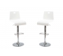 Lot de 2 tabourets blancs SATURNE carr&eacute; 