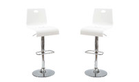 Lot de 2 tabourets blancs SATURNE carr&eacute; 