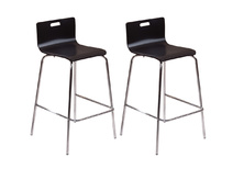 Lot de 2 tabourets / chaise de bar design noirs EMPIRE