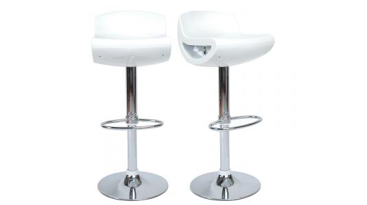 Lot de 2 tabourets de bar COSMOS blanc image 1