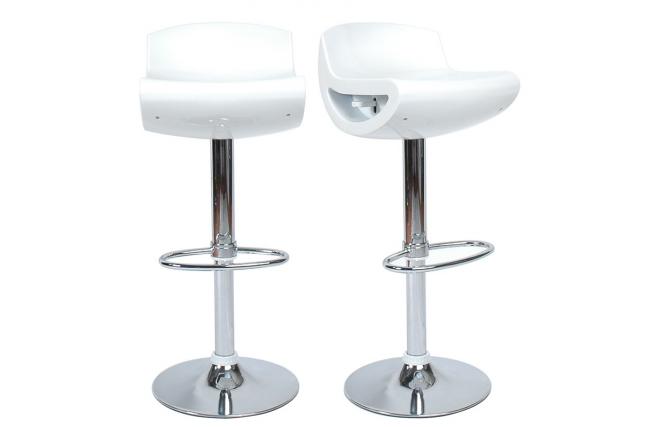 Lot de 2 tabourets de bar COSMOS blanc