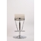Lot de 2 tabourets de bar / cuisine ajustables GLITTER blanc