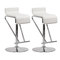 Lot de 2 tabourets de bar / cuisine ajustables GLITTER blanc
