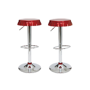 Lot de 2 tabourets de bar / cuisine ajustables NEW CAPSULE - coloris bordeaux image pub1