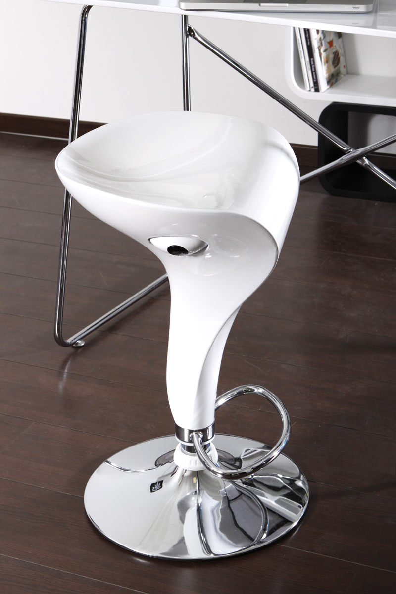 Lot de 2 tabourets de bar / cuisine blancs Jupiter