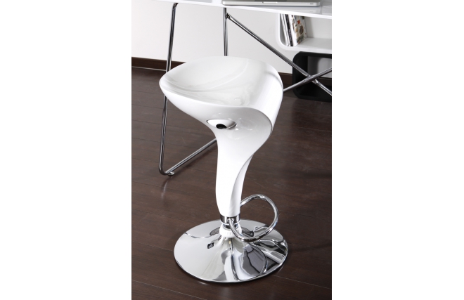 Lot de 2 tabourets de bar / cuisine blancs Jupiter