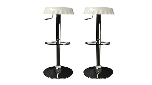 Lot de 2 tabourets de bar / cuisine CAPSULE blanc image 1