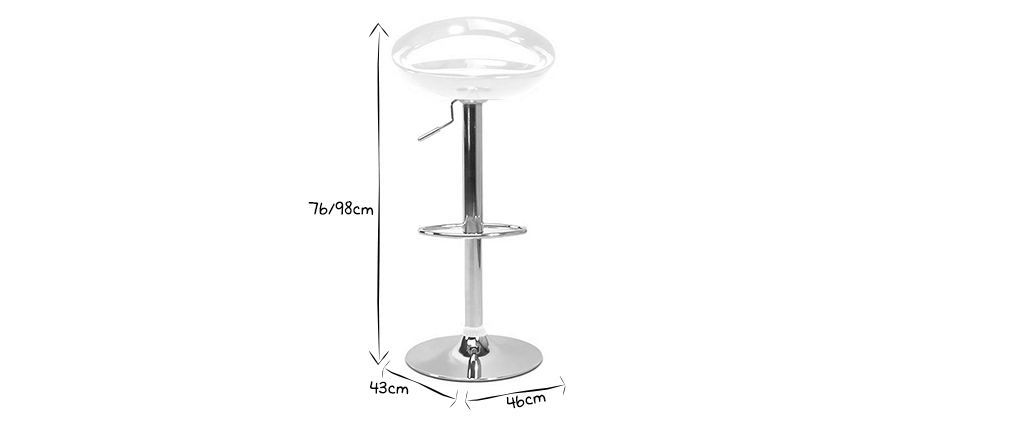 Lot de 2 tabourets de bar / cuisine COMET blanc image 1