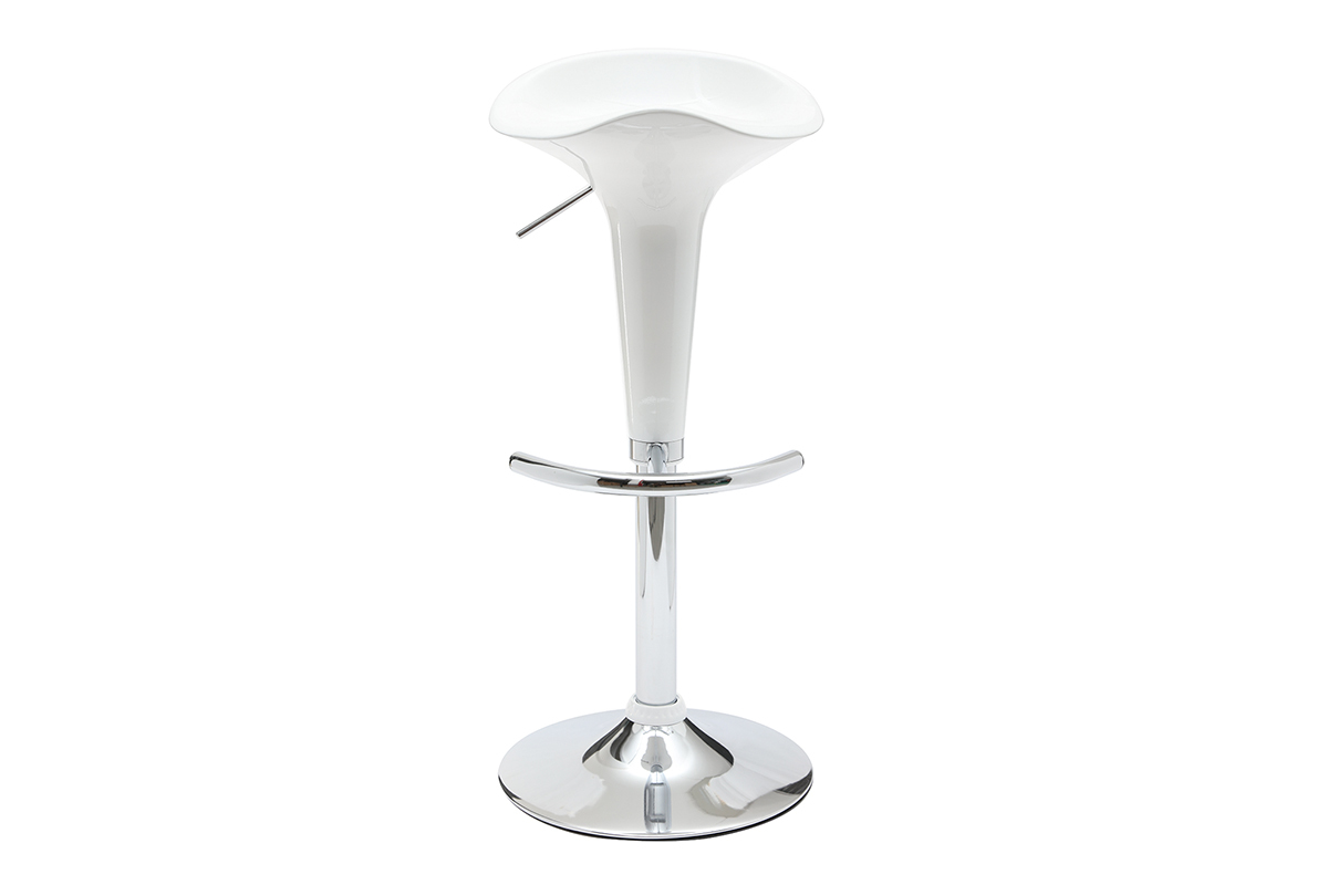 Lot de 2 tabourets de bar / cuisine GALAXY blanc image 1