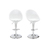 Lot de 2 tabourets de bar / cuisine OEUF blanc image pub1