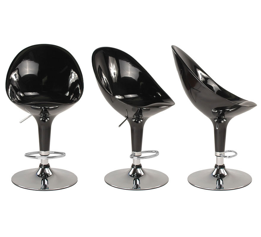Lot de 2 tabourets de bar / cuisine OEUF noir image 1