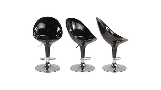 Lot de 2 tabourets de bar / cuisine OEUF noir image 1