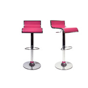 Lot de 2 tabourets de bar / cuisine WAVES rose image pub1