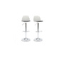 Lot de 2 tabourets de bar design blancs et noirs STEEVY