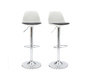 Lot de 2 tabourets de bar design blancs et noirs STEEVY