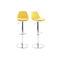 Lot de 2 tabourets de bar design jaunes STEEVY