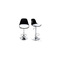 Lot de 2 tabourets de bar design noirs et blancs STEEVY
