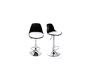 Lot de 2 tabourets de bar design noirs et blancs STEEVY