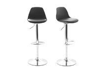 Lot de 2 tabourets de bar design noirs STEEVY
