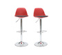Lot de 2 tabourets de bar design rouges et noirs STEEVY
