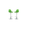 Lot de 2 tabourets de bar design verts STEEVY