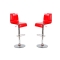 Lot de 2 tabourets rouges transparents SATURNE carr&eacute; 