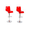 Lot de 2 tabourets rouges transparents SATURNE carr&eacute; 