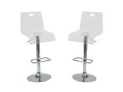 Lot de 2 tabourets transparents SATURNE carr&eacute; 
