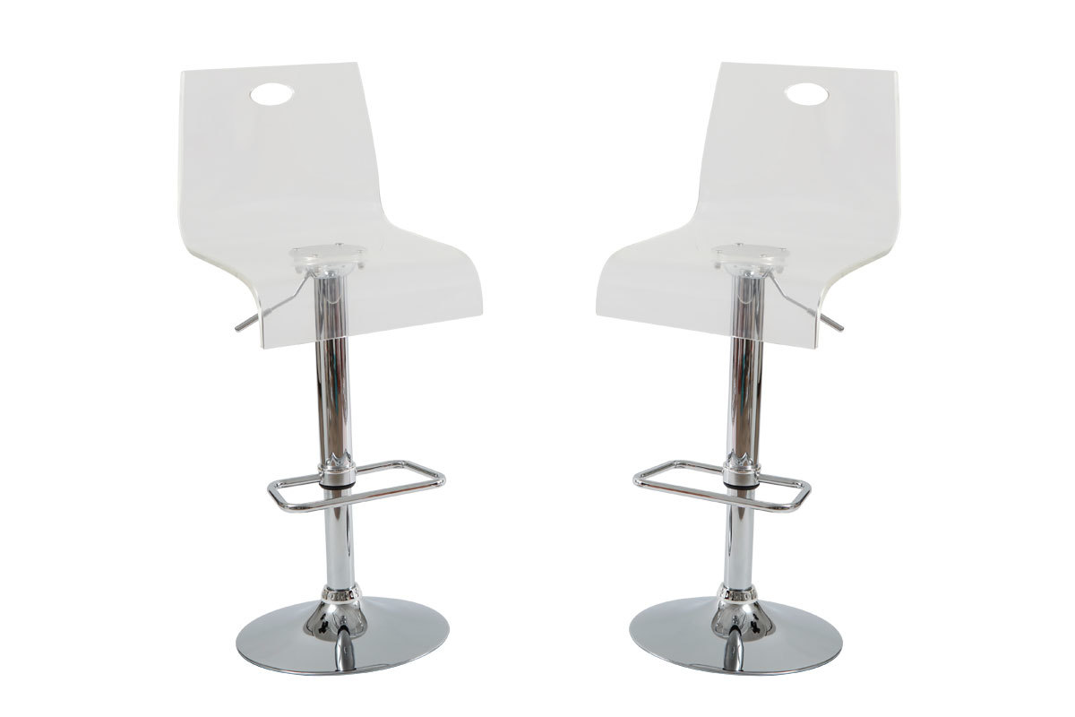 Tabouret transparent SATURNE (lot de 2)