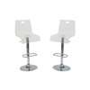 Lot de 2 tabourets transparents SATURNE carr&eacute; 