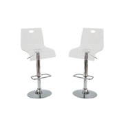 Lot de 2 tabourets transparents SATURNE carr&eacute; 