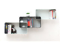 Lot de 3 &eacute;tag&egrave;res design blanches et noire modulables KLIXO