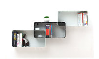 Lot de 3 &eacute;tag&egrave;res design blanches et noire modulables KLIXO