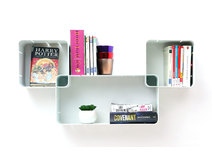 Lot de 3 &eacute;tag&egrave;res design blanches modulables KLIK S
