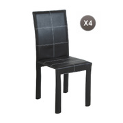 Lot de 4 chaises de salle &agrave; manger / cuisine ABBY design en PVC coloris chocolat image pub1